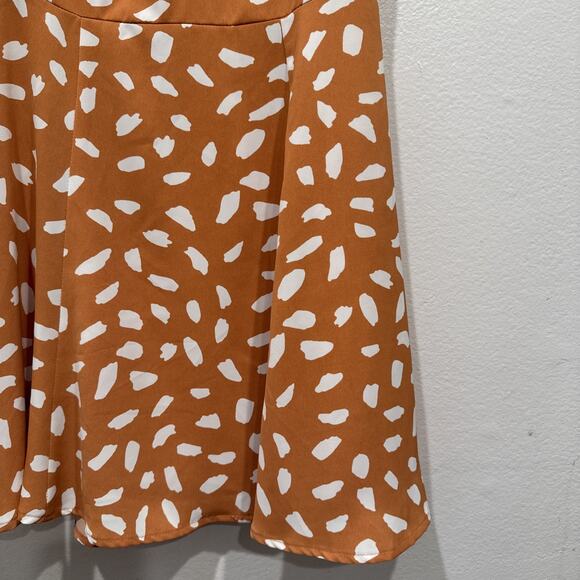 Lulus Orange Print Oh My Darlin’ Puff Sleeve Mini Dress Size XS Coquette Retro - Picture 3 of 8
